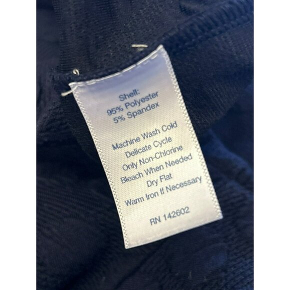 Sail To Sable Textured Navy Blue Short Sleeve Dress With Gold Accents Size 6 - Picture 5 of 5